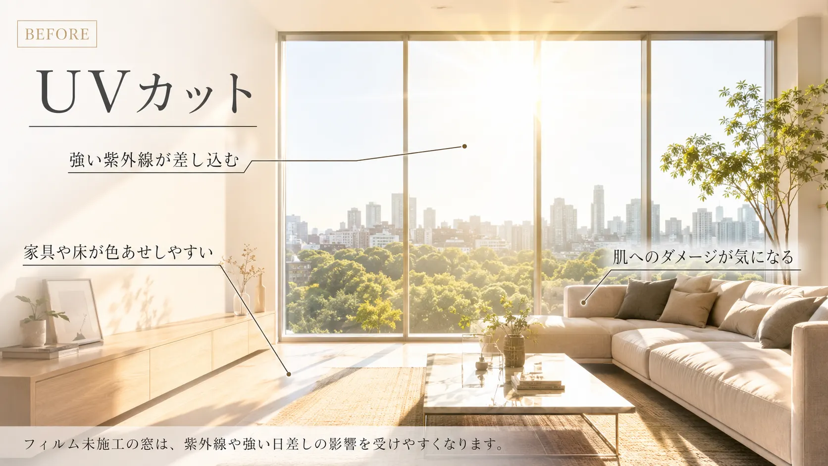 UVカットフィルム施工前