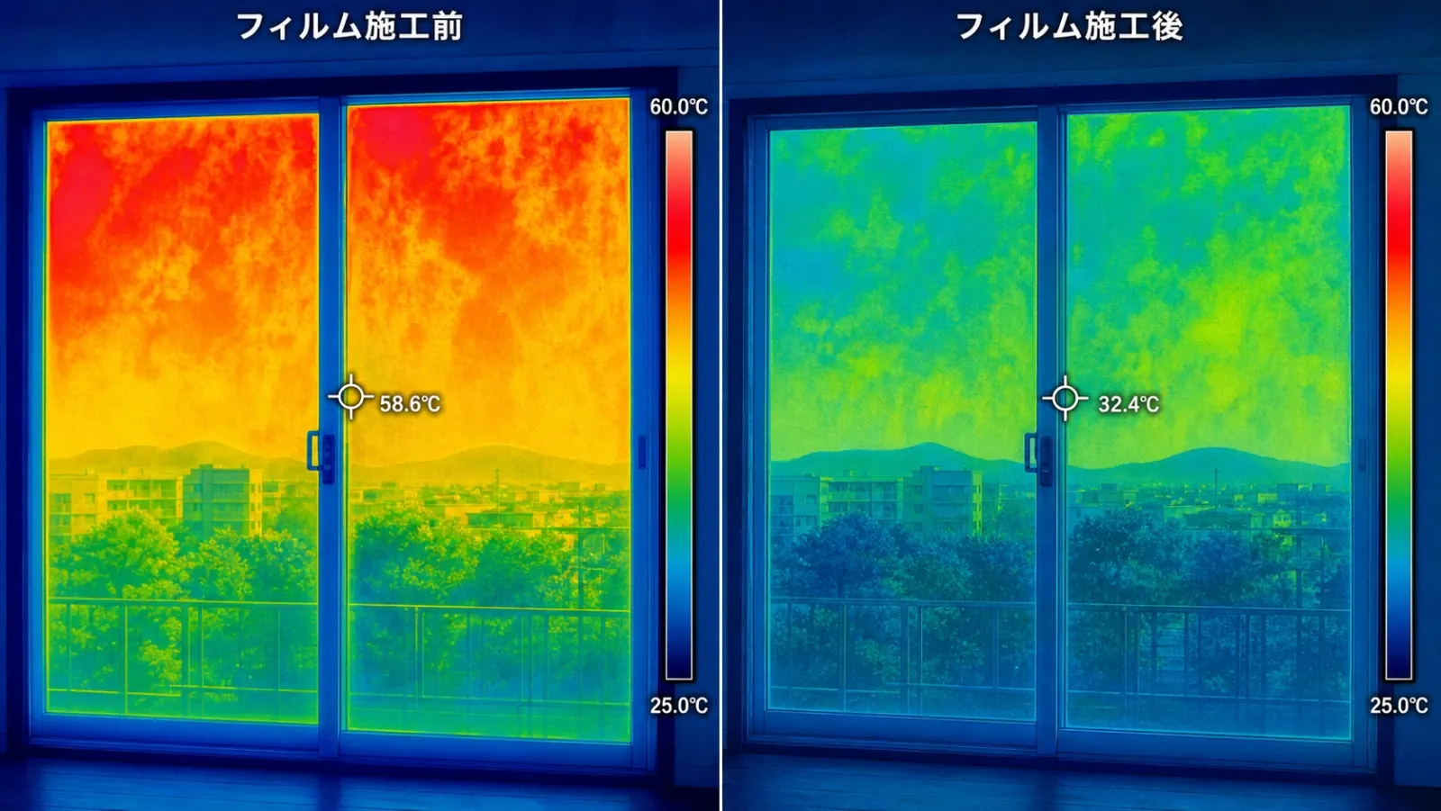 電気代削減効果のサーモグラフィーイメージ