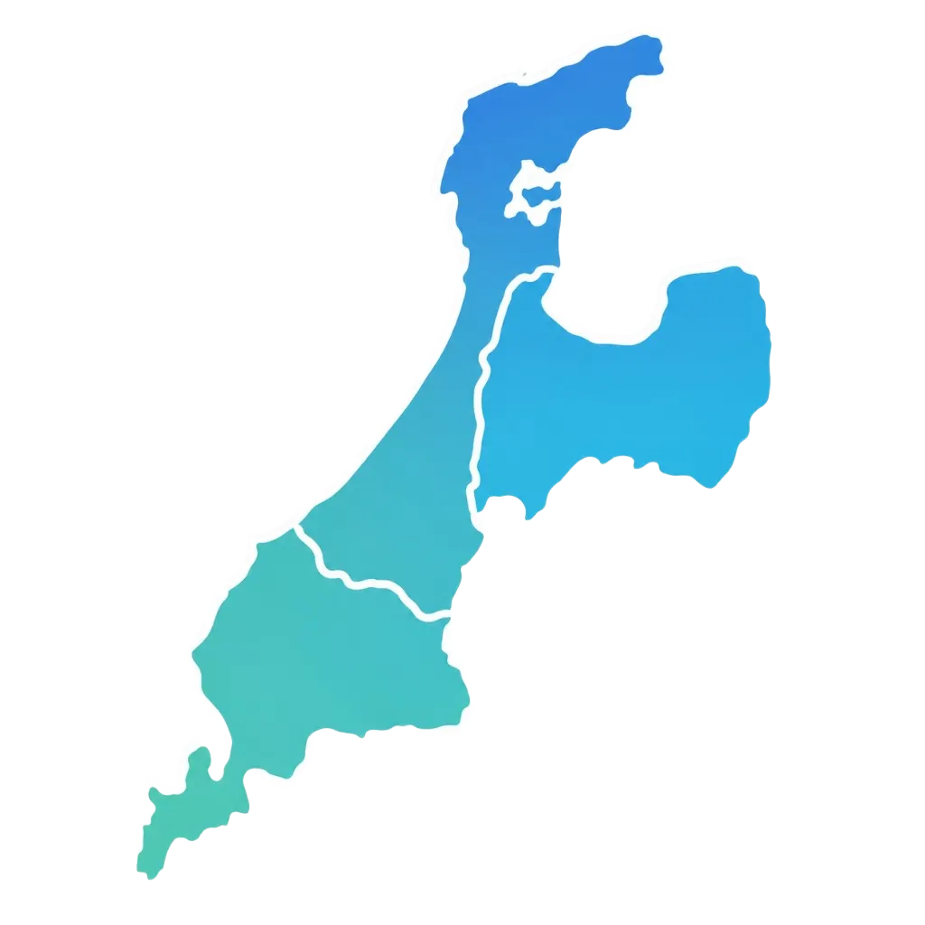 北陸三県（石川県・富山県・福井県）の対応エリアマップ