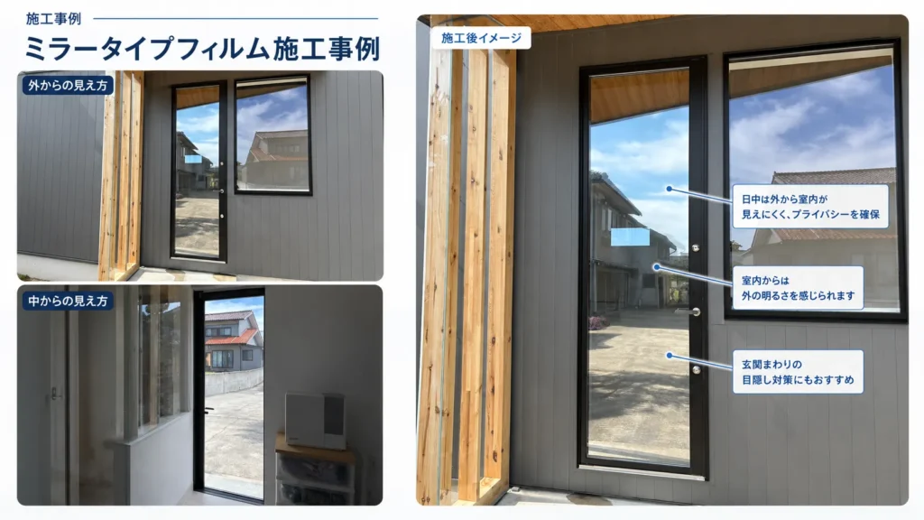 住宅窓の<br>目隠しフィルム施工